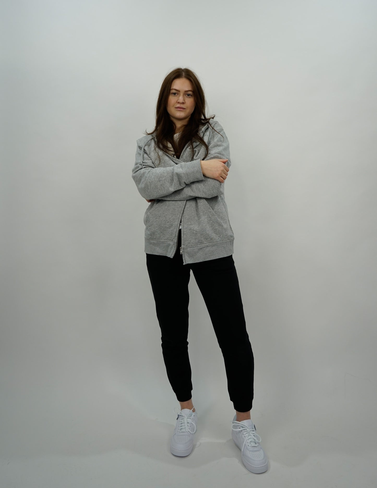 ZIP HOODIE HEATHER GREY